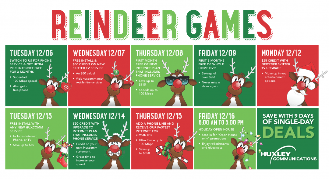Reindeer Games 9 Days Of Holiday Deals Huxcomm